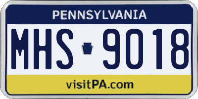 PA license plate MHS9018