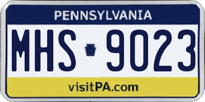 PA license plate MHS9023