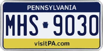 PA license plate MHS9030