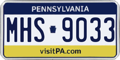PA license plate MHS9033