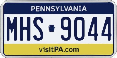 PA license plate MHS9044