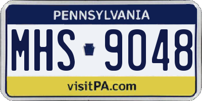 PA license plate MHS9048