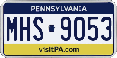 PA license plate MHS9053