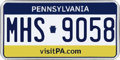 PA license plate MHS9058
