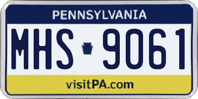 PA license plate MHS9061