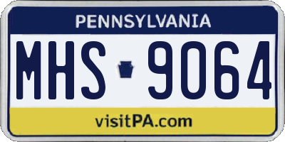 PA license plate MHS9064