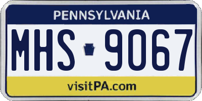 PA license plate MHS9067