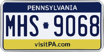 PA license plate MHS9068