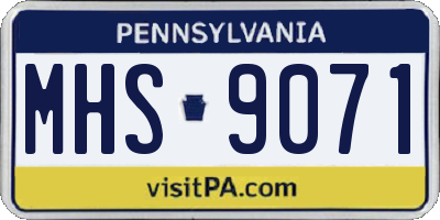 PA license plate MHS9071