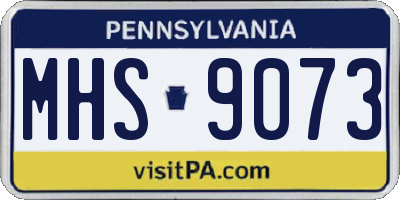 PA license plate MHS9073