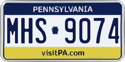 PA license plate MHS9074
