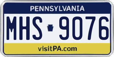 PA license plate MHS9076