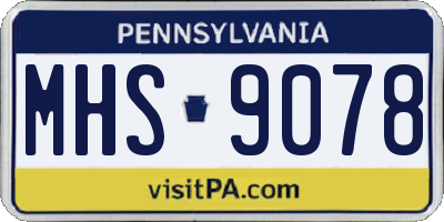 PA license plate MHS9078
