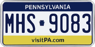 PA license plate MHS9083