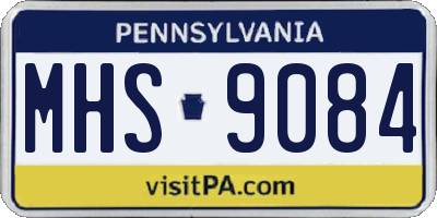 PA license plate MHS9084