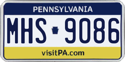 PA license plate MHS9086