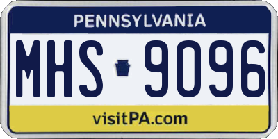 PA license plate MHS9096