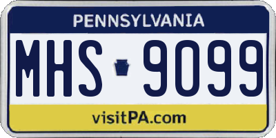 PA license plate MHS9099