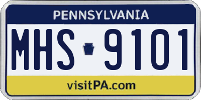 PA license plate MHS9101