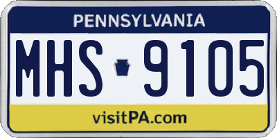 PA license plate MHS9105