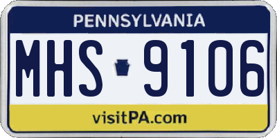 PA license plate MHS9106