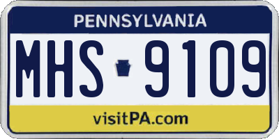 PA license plate MHS9109