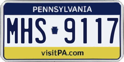 PA license plate MHS9117