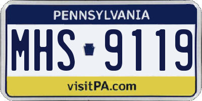 PA license plate MHS9119