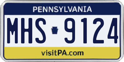 PA license plate MHS9124