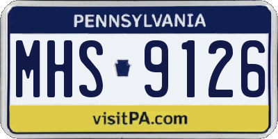 PA license plate MHS9126