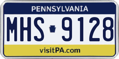 PA license plate MHS9128