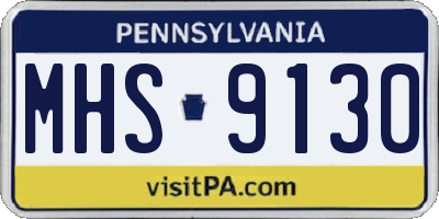 PA license plate MHS9130