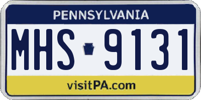 PA license plate MHS9131