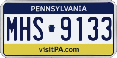 PA license plate MHS9133