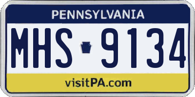 PA license plate MHS9134