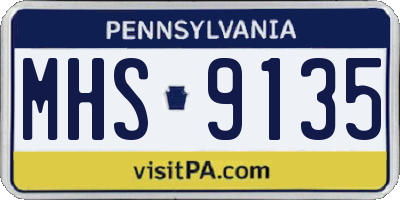 PA license plate MHS9135
