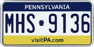 PA license plate MHS9136