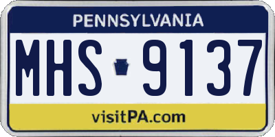 PA license plate MHS9137