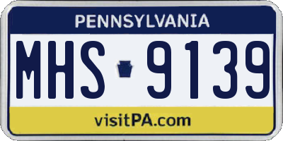 PA license plate MHS9139