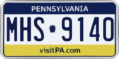 PA license plate MHS9140