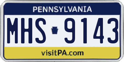 PA license plate MHS9143