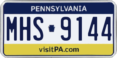 PA license plate MHS9144