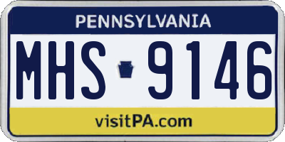 PA license plate MHS9146