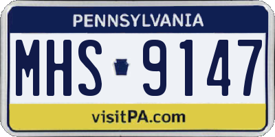 PA license plate MHS9147
