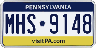 PA license plate MHS9148