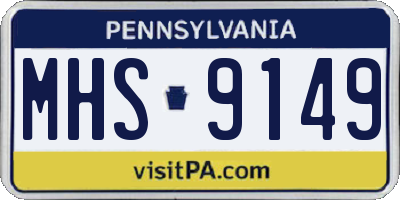 PA license plate MHS9149