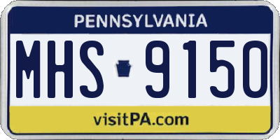 PA license plate MHS9150