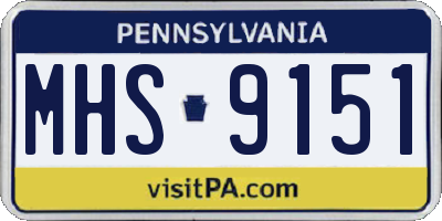 PA license plate MHS9151