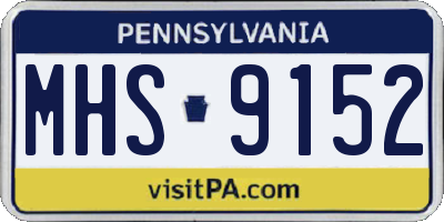 PA license plate MHS9152