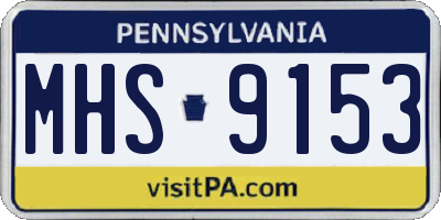 PA license plate MHS9153